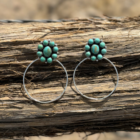 Turquoise Cluster Hoops