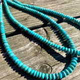 Turquoise Rondelle Graduated Necklace 16"