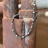 Graduated Sterling Silver Bead Necklace – 18"