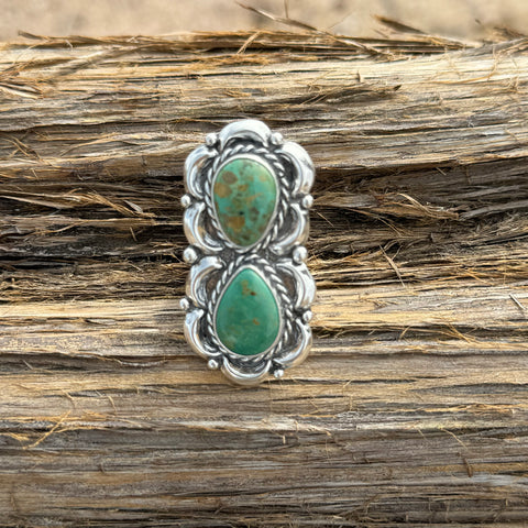 Larry Kaye Two Stone Turquoise Ring