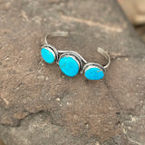 Deep Turquoise Three Stone Cuff