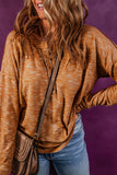 Rust Drop Shoulder Henley Top