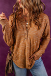 Rust Drop Shoulder Henley Top