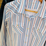 Striped Pearl Snap Western Shirt
