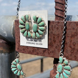 Kingman Turquoise Cluster Necklace &amp; Earring Set – AJW