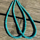 Turquoise Rondelle Graduated Necklace 16"