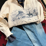 Ariat Desert Scene 1/4 Zip Sweatshirt