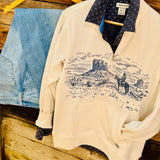 Ariat Desert Scene 1/4 Zip Sweatshirt