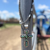 Chimney Butte Sonoran Turquoise Cross Necklace