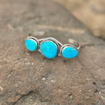 Deep Turquoise Three Stone Cuff