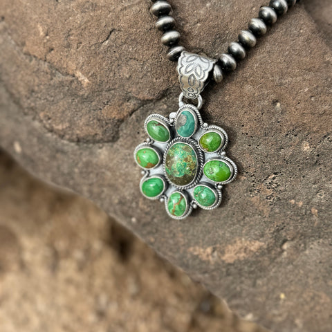 Green Turquoise Cluster Pendant