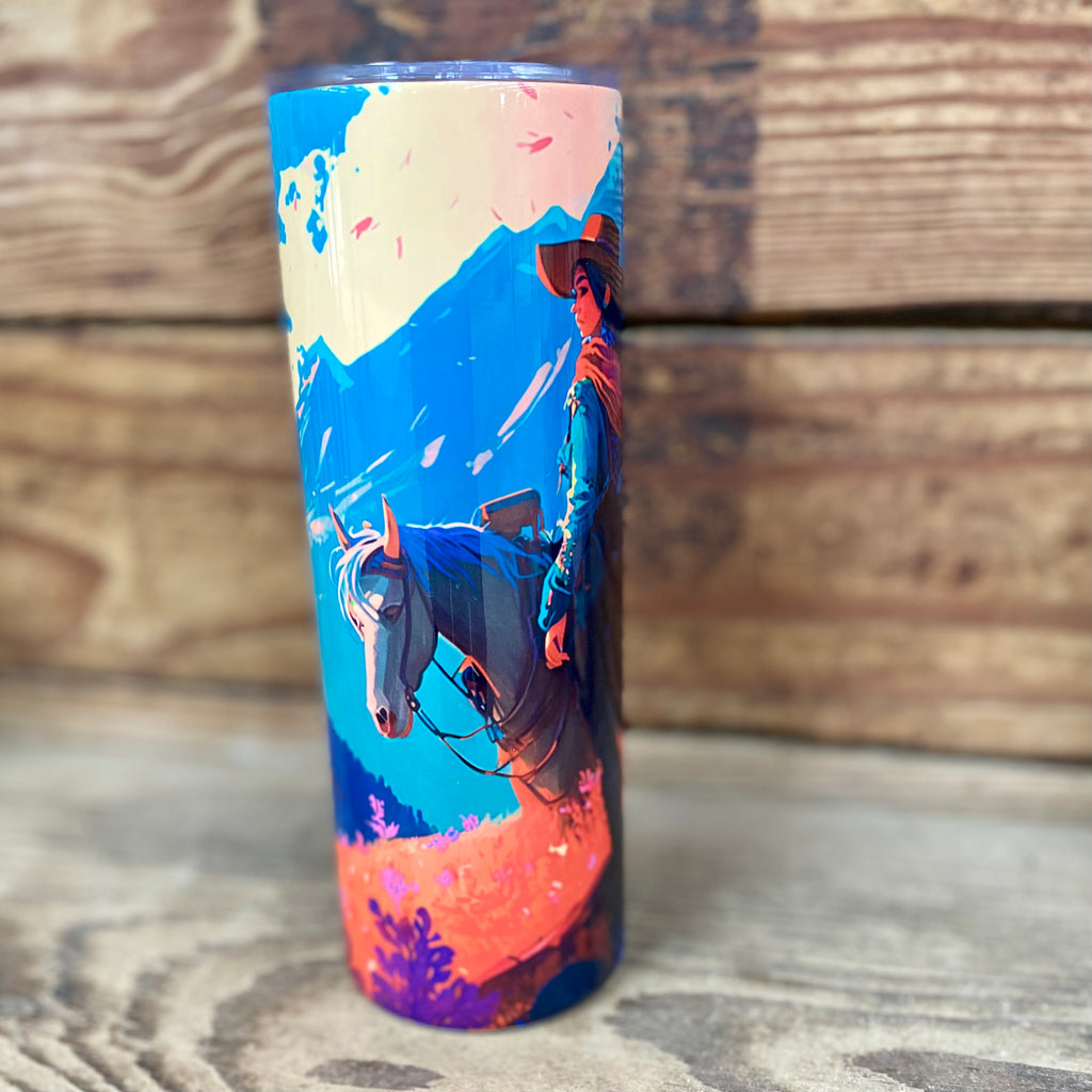 BLUE JG LOGO TUMBLER W/HANDLE - Junk GYpSy co.