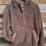 Saddle Brown Sherpa Hoodie Pullover
