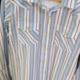 Striped Pearl Snap Western Shirt