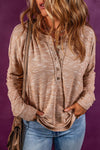 Rust Drop Shoulder Henley Top