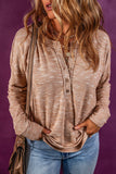 Rust Drop Shoulder Henley Top