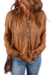Rust Drop Shoulder Henley Top