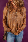 Rust Drop Shoulder Henley Top
