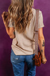 Oatmeal Short Sleeve Henley Top