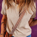 Oatmeal Short Sleeve Henley Top